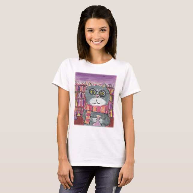 Zauberhafte Tränke Katze Kunst T-Shirt (Vorne ganz)