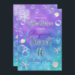 Zauberhafte Untersee-Süße 16 16. Geburtstagsparty Einladung<br><div class="desc">Magical under the Sea Sweet 16 16. Geburtstagsparty Einladung. Dies kann für jede Veranstaltung angepasst werden.</div>