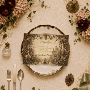 Zauberhafte Vintage-Orchideen-Hochzeit Dankeskarte