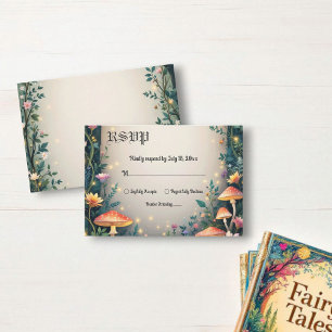 Zauberhafte Waldblumenhochzeit RSVP Karte