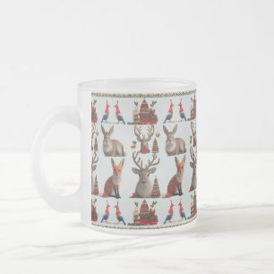 Zauberhafte Waldtiere Weihnachtmuster Mattglastasse