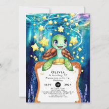 Zauberhafte Wasserfarbenschildkröte zum Geburtstag