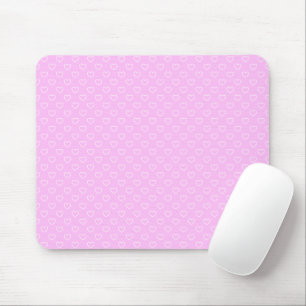 Zauberhafte, weiche Rosa mit kleinen weißen Herze Mousepad