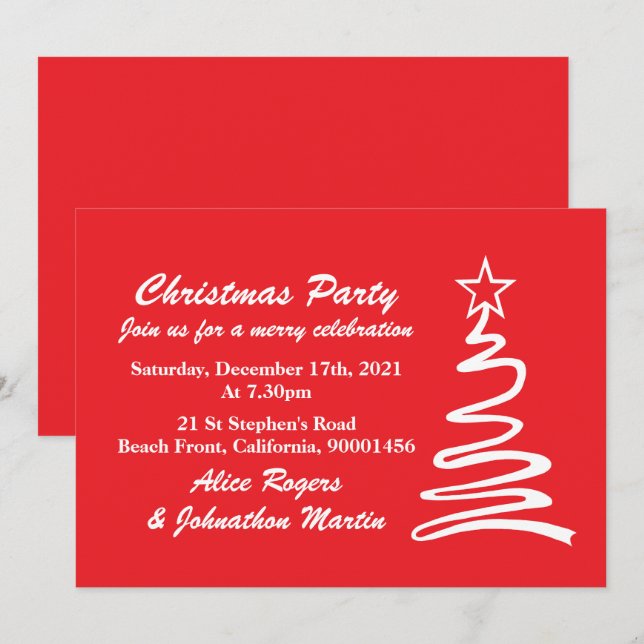 Zauberhafte Weihnachtsbaumfeier Einladung (Vorne/Hinten)