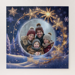 Zauberhafte Weihnachtszeit - goldene Schneeflocken
