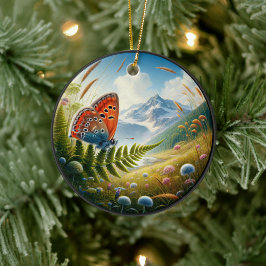 Zauberhafter Amerikanischer Kupferfalter Keramik Ornament