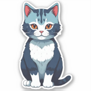 Zauberhafter Blick der blauen Katze Aufkleber