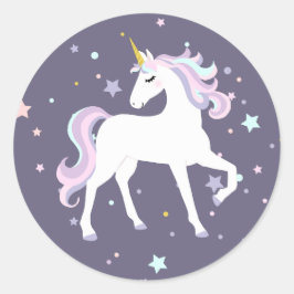Zauberhafter Einhornrundkleber. Runder Aufkleber