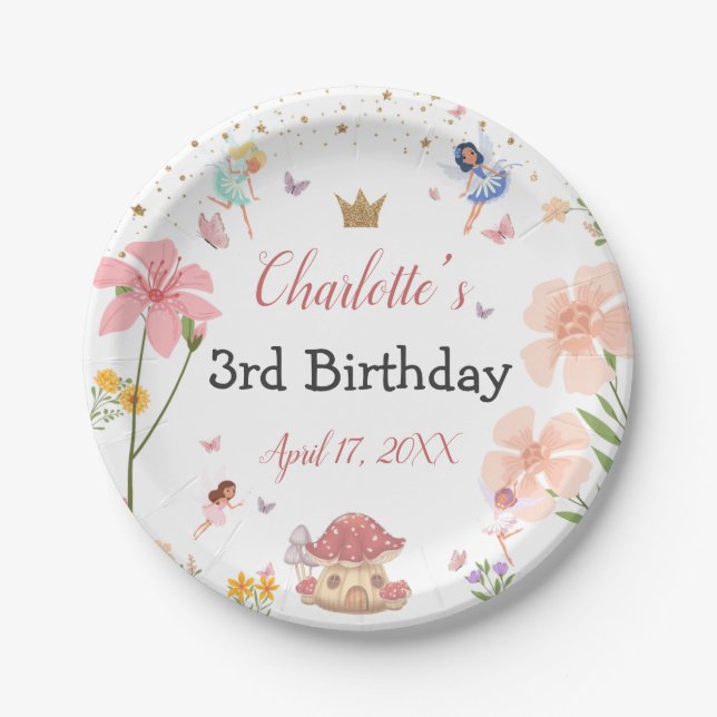 Zauberhafter Gartenlaub Geburtstag Pappteller (Vorderseite)