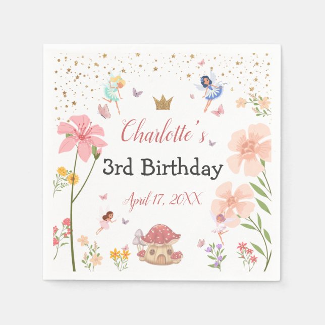 Zauberhafter Gartenlaub Geburtstag Serviette (Vorderseite)