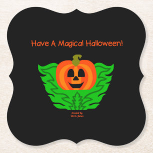 Zauberhafter Halloween Pumpkin-Buchsen-Untersetzer Untersetzer