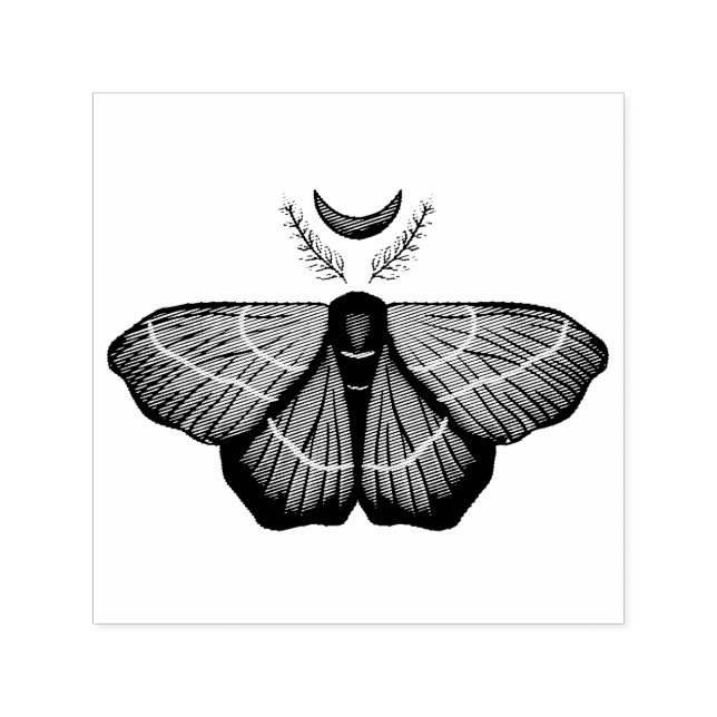 Zauberhafter Insektenkern der Hexerei Moth Permastempel (Design)