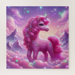 Zauberhafter lila und rosa Glitzer hell Einhorn