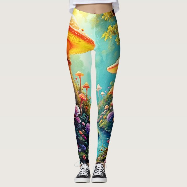 Zauberhafter Pilzwaldtraum Leggings (Vorderseite)