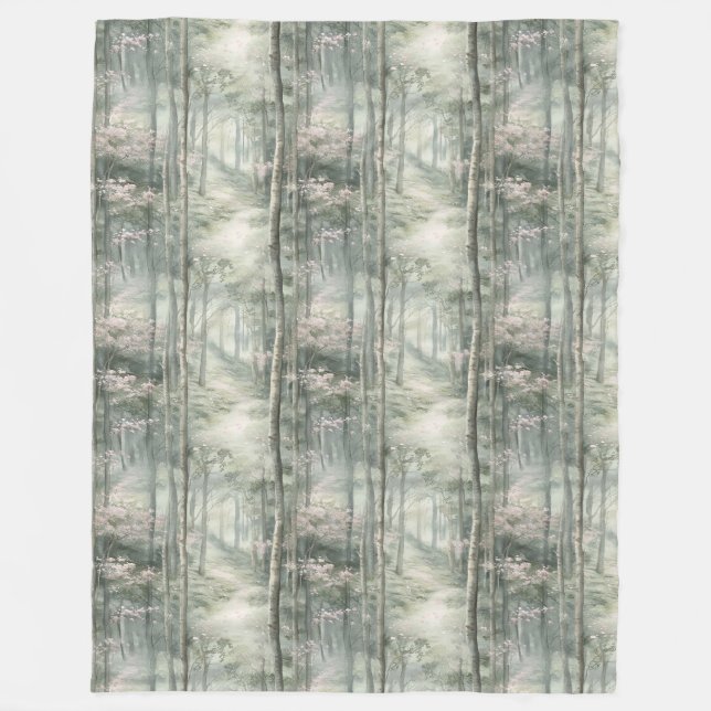 Zauberhafter Rosa Blumengarten Fleecedecke (Vorderseite)