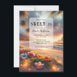 Zauberhafter Tropical Beach Hibiskus Sweet 16 Einladung<br><div class="desc">Füllen Sie Ihre Daten aus.</div>