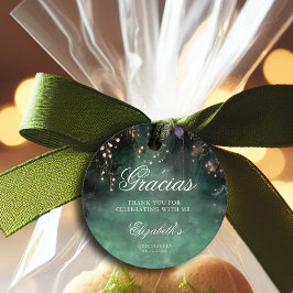 Zauberhafter Wald Grüner Lavendel Quinceanera Geschenkanhänger