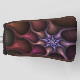 Zauberhaftes Abstrakt gestreiftes farbiges Fraktal Golf Headcover