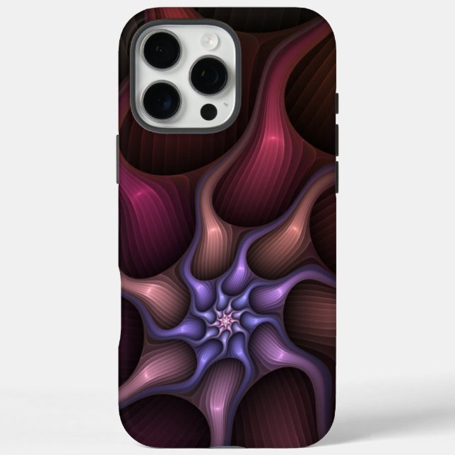 Zauberhaftes Abstrakt gestreiftes farbiges Fraktal iPhone 16 Pro Max Hülle (Rückseite)