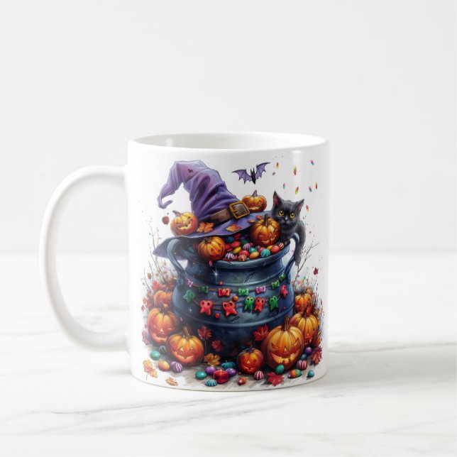Zauberhaftes Cauldron Halloween Kaffeetasse (Links)