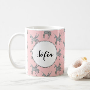 zauberhaftes Einhorn, silbernes Einhorn, trendig Kaffeetasse