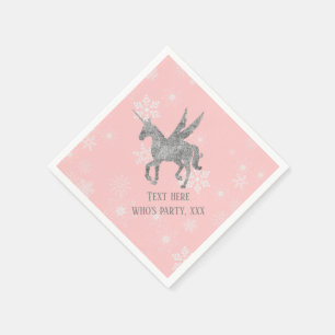 zauberhaftes Einhorn, silbernes Einhorn, trendig Serviette
