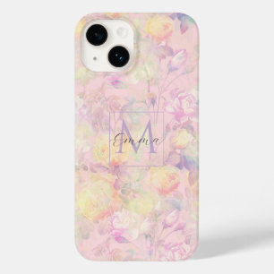 Zauberhaftes, gelbes weißes Rosenmuster Blumenrosa Case-Mate iPhone 14 Hülle