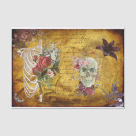 Zauberhaftes Halloween-Dekoupage: Dunkle Florals Seidenpapier