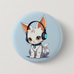 Zauberhaftes Kawaii-Katze-Design Button