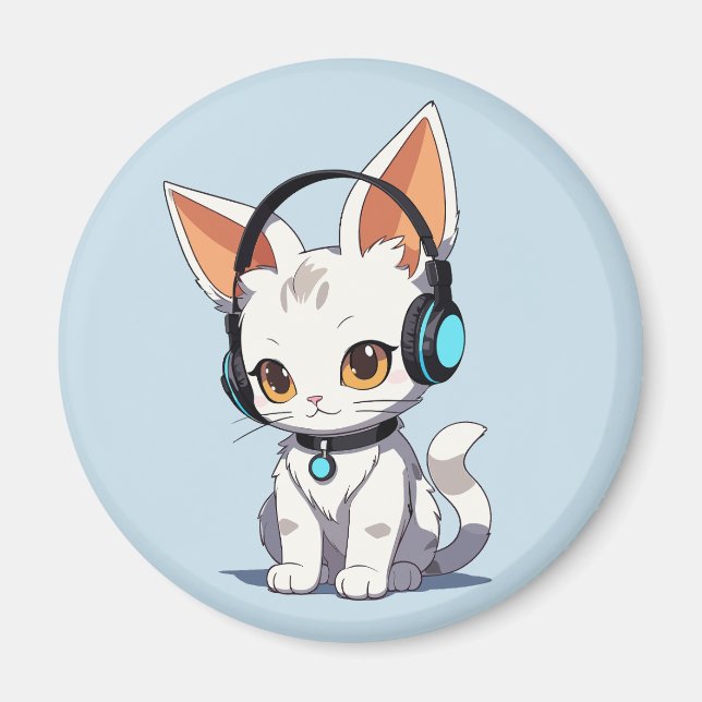Zauberhaftes Kawaii-Katze-Design Magnet (Vorne)