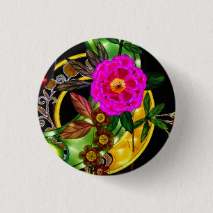 Zauberhaftes Magenta & Gold Button