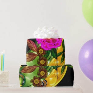 Zauberhaftes Magenta & Gold Geschenkpapier