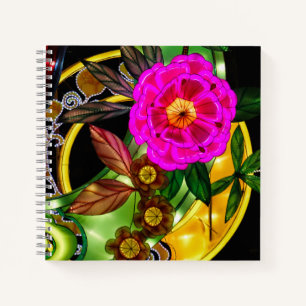 Zauberhaftes Magenta & Gold  Notizbuch