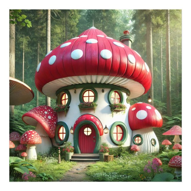 Zauberhaftes Pilzhaus - Whimsical Mairytale Fotodruck (Vorne)