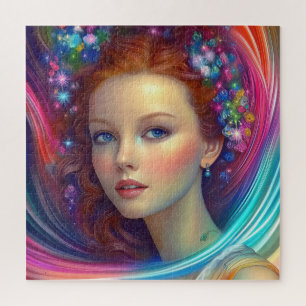 Zauberhaftes Rainbow-Hair-Portrait