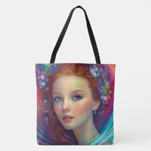 Zauberhaftes Rainbow-Hair-Portrait Tasche