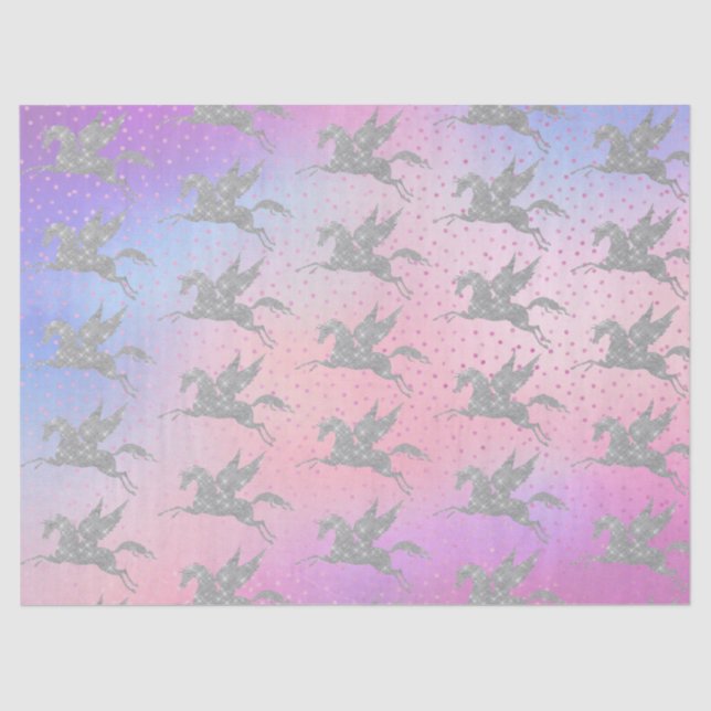 Zauberhaftes, silberfarbenes Party-Papiertaschentu Seidenpapier (Vorderseite)