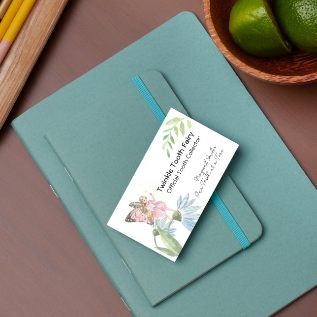 Zauberhaftes Wasserfarben-Zahnarzt Visitenkarte (Magical Watercolor Tooth Fairy Dentist Business Card)