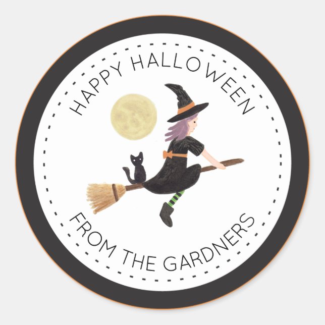 ZauberHalloween Runder Aufkleber (Vorderseite)