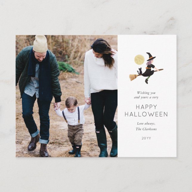 Zauberhand-Halloween-Fotokarte Feiertagspostkarte (Vorderseite)