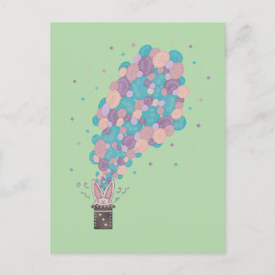 Zauberhase Blasenexplosion   Whimsical Magic Postkarte