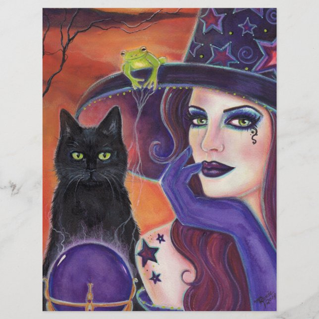 Zauberhexe und Katze von Renee Lavoie Flyer (Vorne)