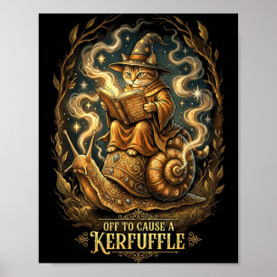 Zauberkatze auf Schnecke reitet los, um Wirbel zu Poster