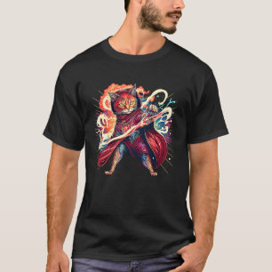 Zauberkatze Magier Katze Kätzchen Magischer Stab C T-Shirt