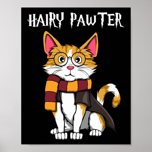 Zauberkatze mit Gläsern, die katzenreich sind Poster (Vorne)