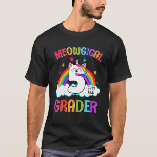 Zauberkatze Unicorn Regenbogen 5. Klasse zurück zu T-Shirt