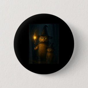Zauberkatze Weird Funny Halloween-Katze Meme  Button