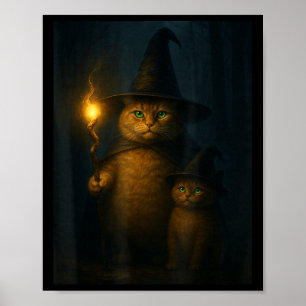 Zauberkatze Weird Funny Halloween-Katzen-Meme  Poster