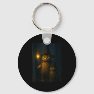 Zauberkatze Weird Funny Halloween-Katzen-Meme  Schlüsselanhänger