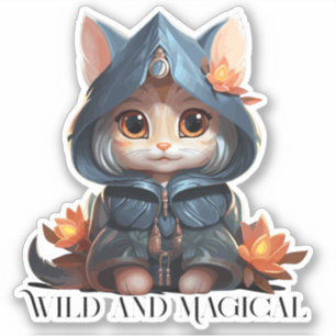 Zauberkatze - "Wild und magisch" Aufkleber
